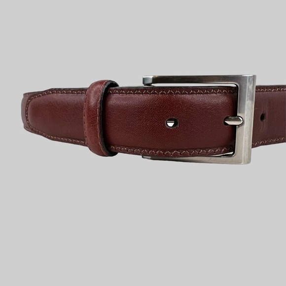 PERRY ELLIS Leather Belt in Brown Men's Size 34 Waist - Picture 2 of 10